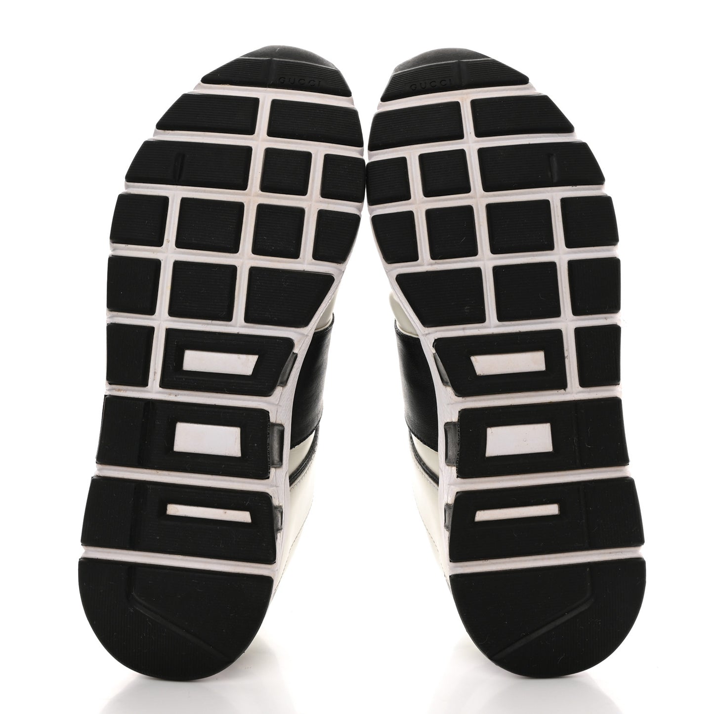 Calfskin Womens Interlocking G Sneakers 37.5 Black White