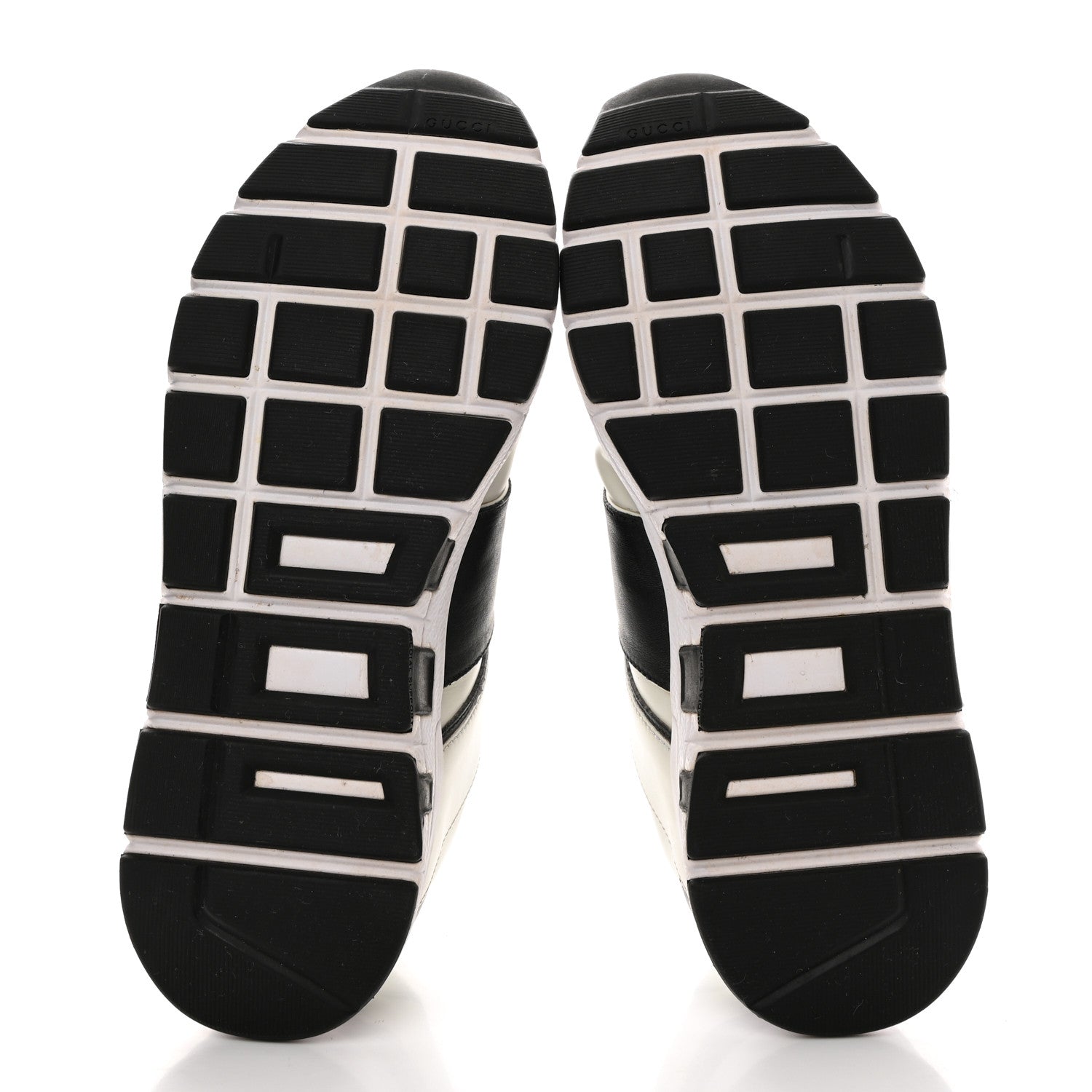 Gucci Calfskin Womens Interlocking G Sneakers 37.5 Black White 5 of 9