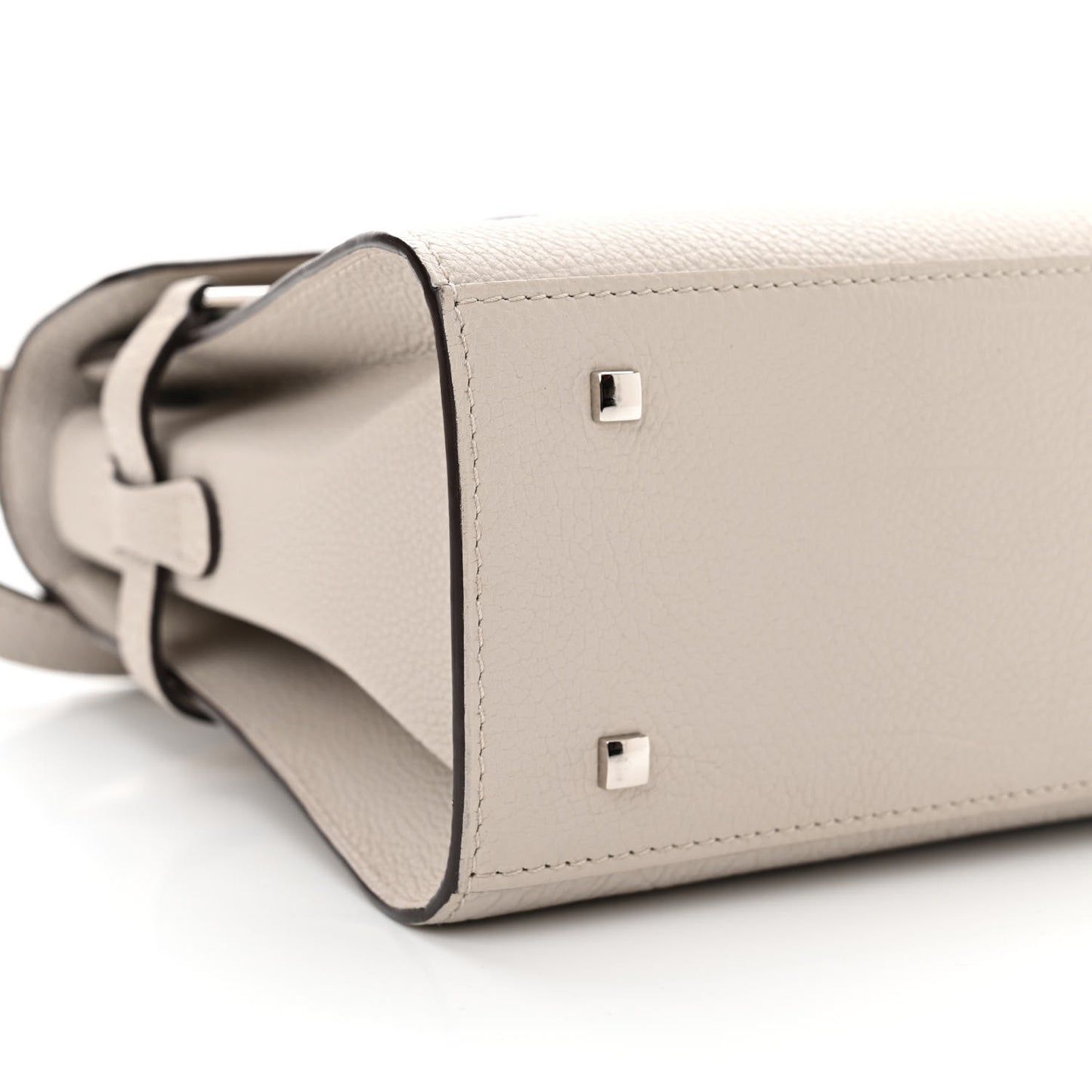 Crispy Calfskin Mini Tempete Satchel Light Grey