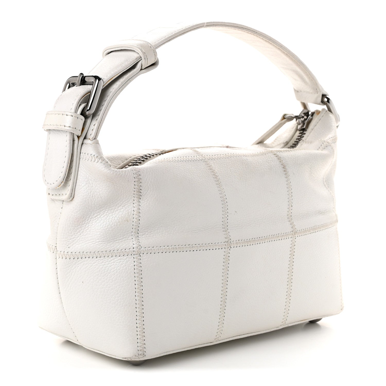 Chanel Caviar Square Stitched Bag White 2 of 10