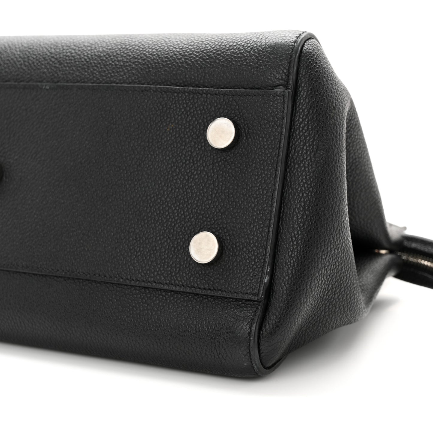Grained Calfskin Small Cabas Rive Gauche Black
