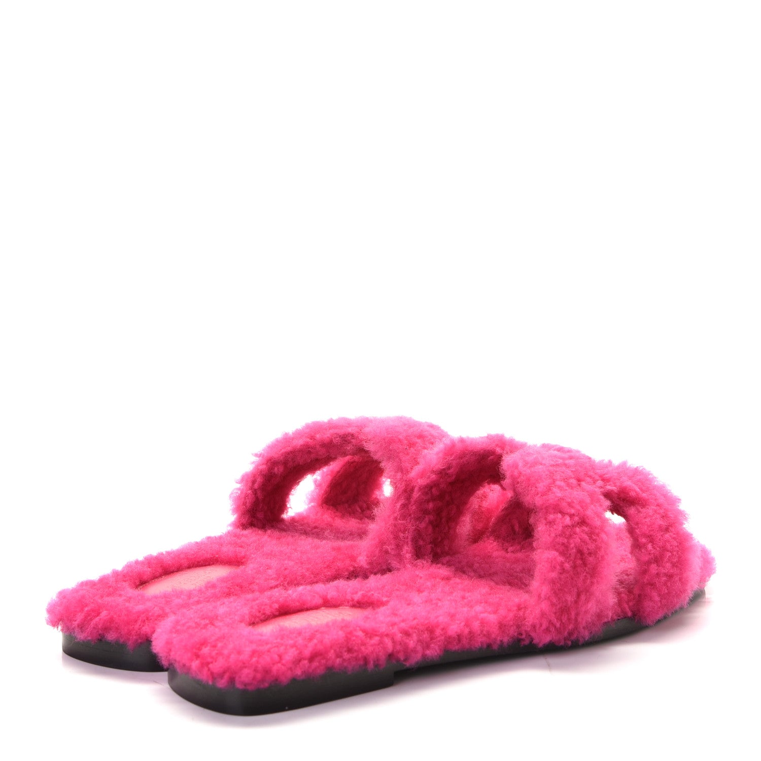 Hermes Woolskin Oran Sandals 39 Rose Fuchsia 3 of 9