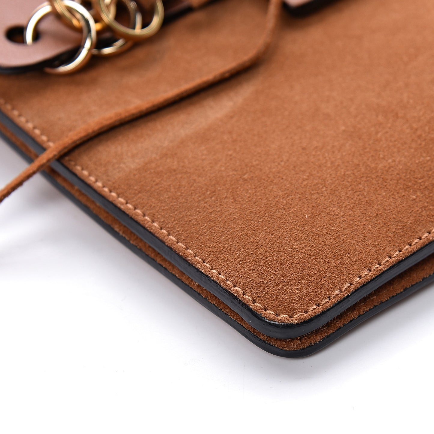 Calfskin Suede Small Jane Fringe Bag Caramel
