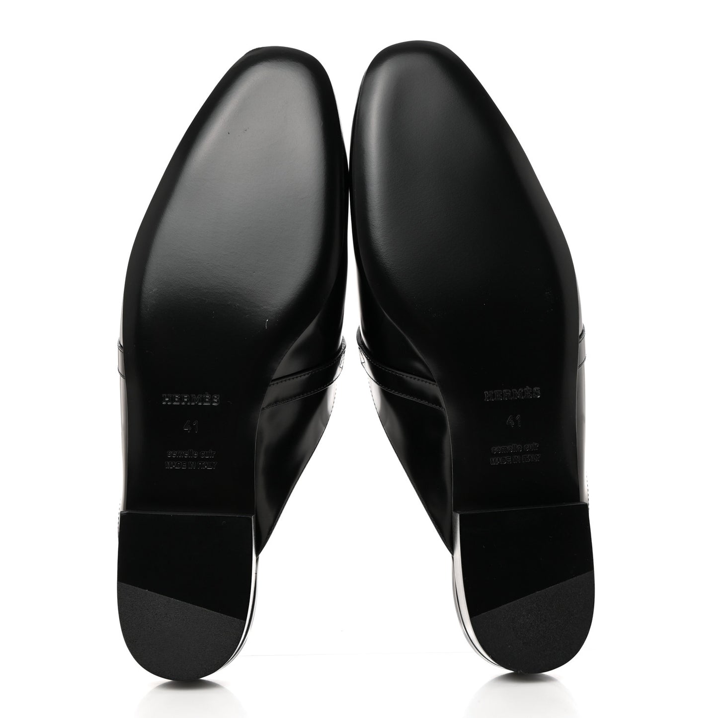Glazed Calfskin Oz Mules 41 Black