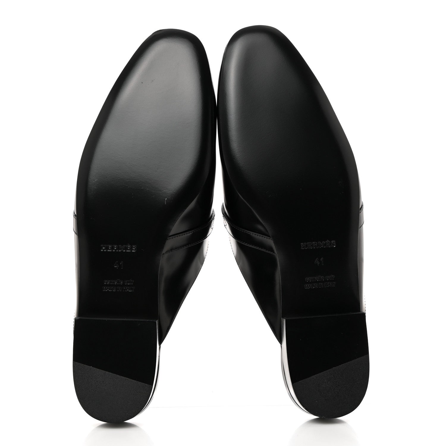 Hermes Glazed Calfskin Oz Mules 41 Black 5 of 9