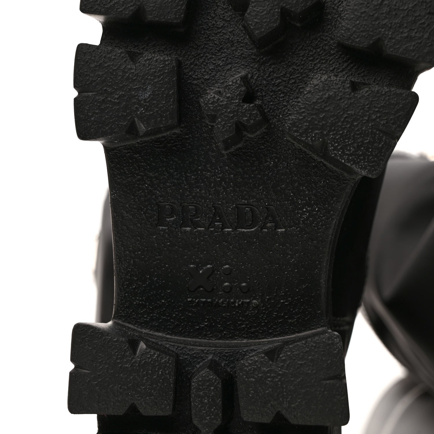 Prada Spazzolato Rois Re-Nylon Metal Triangle Logo Monolith Pouch Pocket 55mm Tall Boots 39 Black 7 of 8