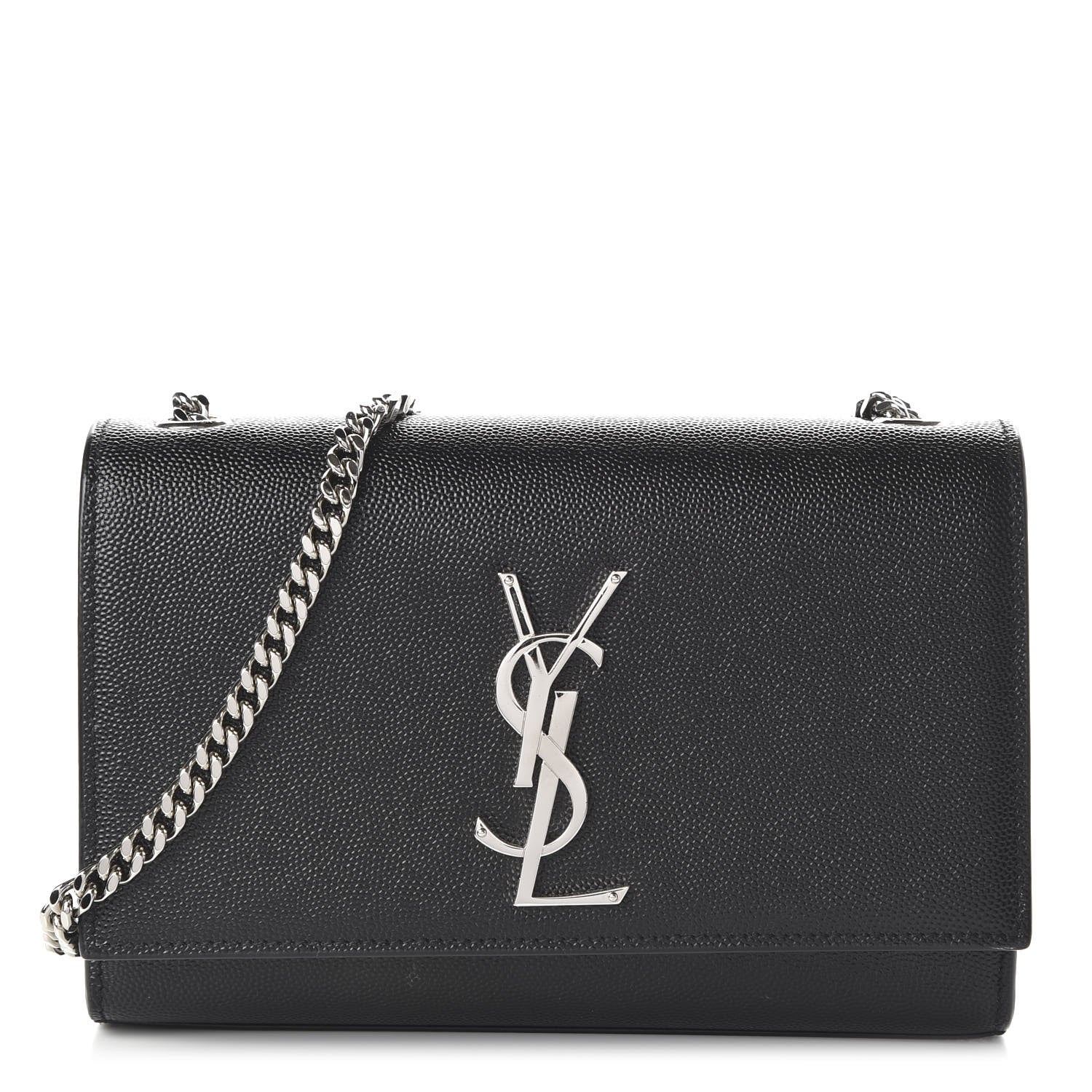 Saint Laurent Grain De Poudre Small Monogram Kate Satchel Black 1 of 9