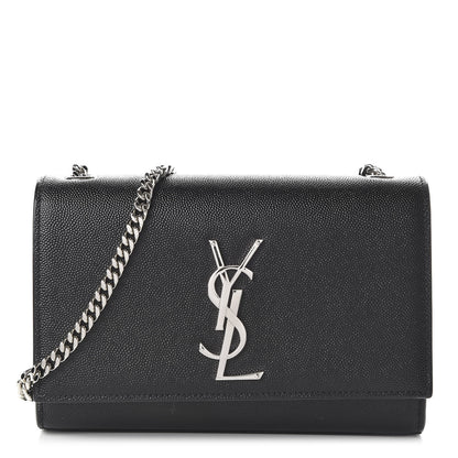 Saint Laurent Grain De Poudre Small Monogram Kate Satchel Black 1 of 9