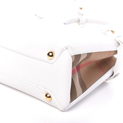 Burberry Grainy Calfskin House Check Small Banner Tote Chalk White 11 of 12