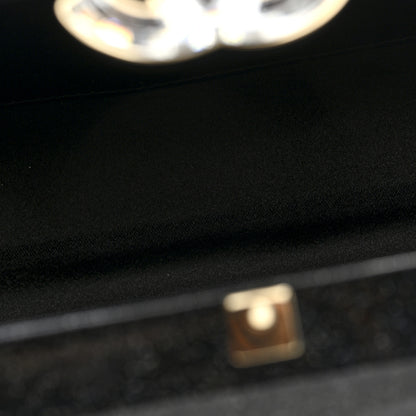 Chanel Glitter Vinyl Crystal Clutch Black 5 of 9