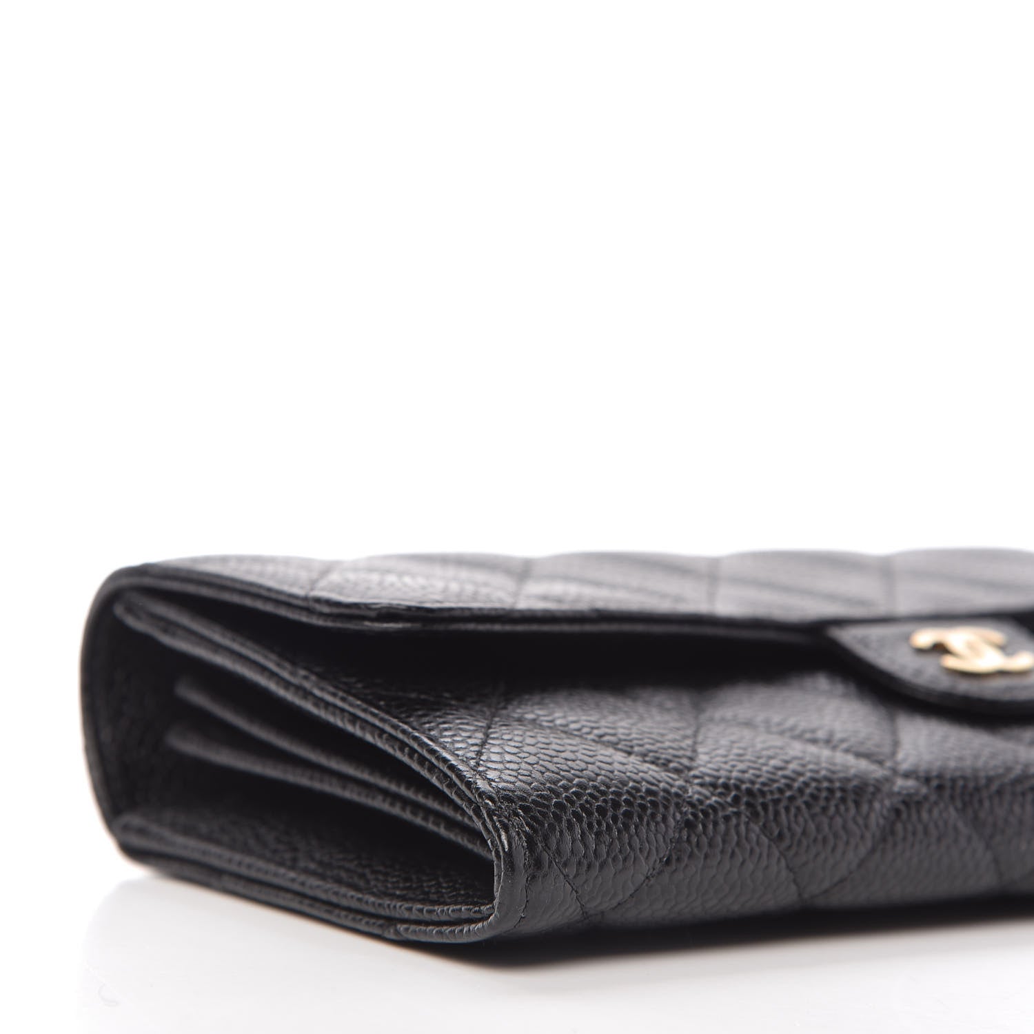 Chanel Caviar Quilted Large Gusset Flap Wallet Black 6 of 12