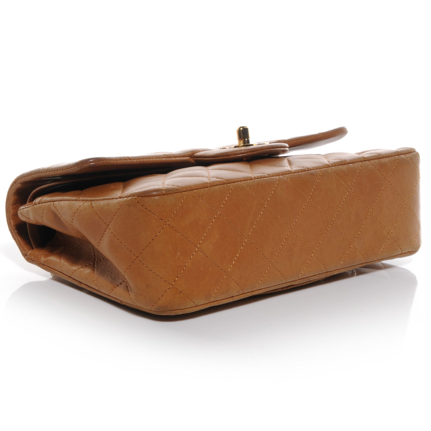 Lambskin Small Double Flap Light Brown