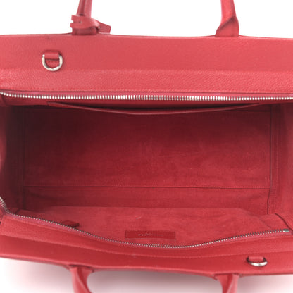 Saint Laurent Grained Calfskin Small Cabas Rive Gauche Red 5 of 21