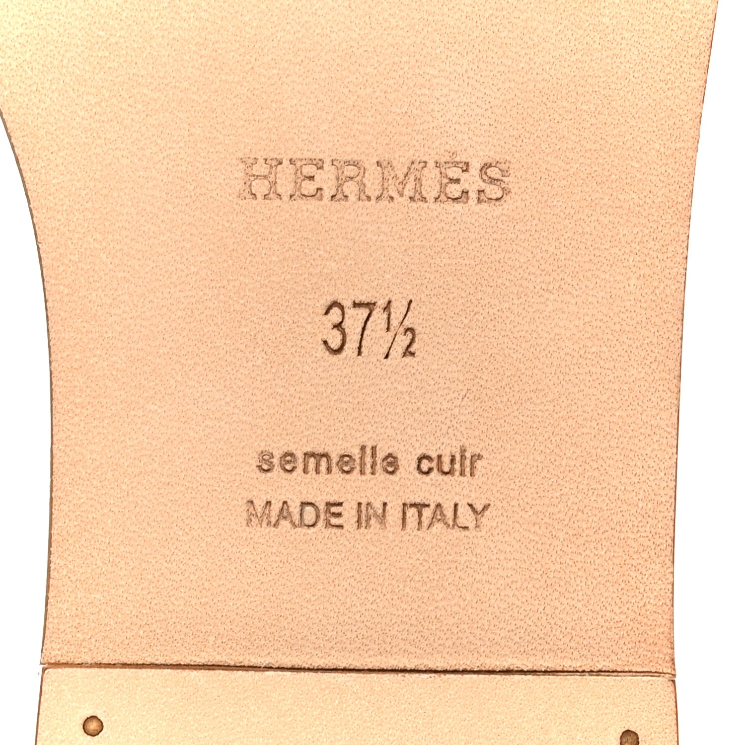 Hermes Box Calfskin Oran Sandals 37.5 Gold 8 of 10