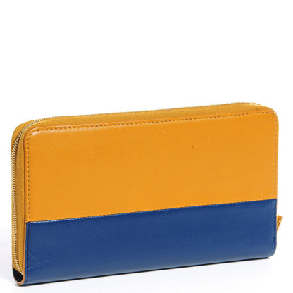 Celine Lambskin Large Zip Around Multifunction Wallet Amber Ocean Blue 3 of 9
