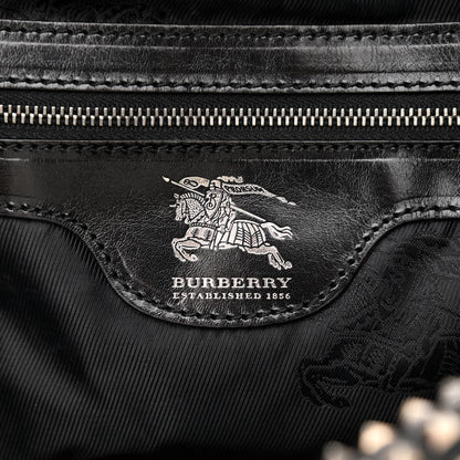Burberry Prorsum Calfskin Studded Knight Satchel Black 6 of 12