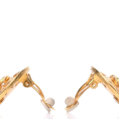 Chanel CC Button Clip On Earrings Gold 3 of 4