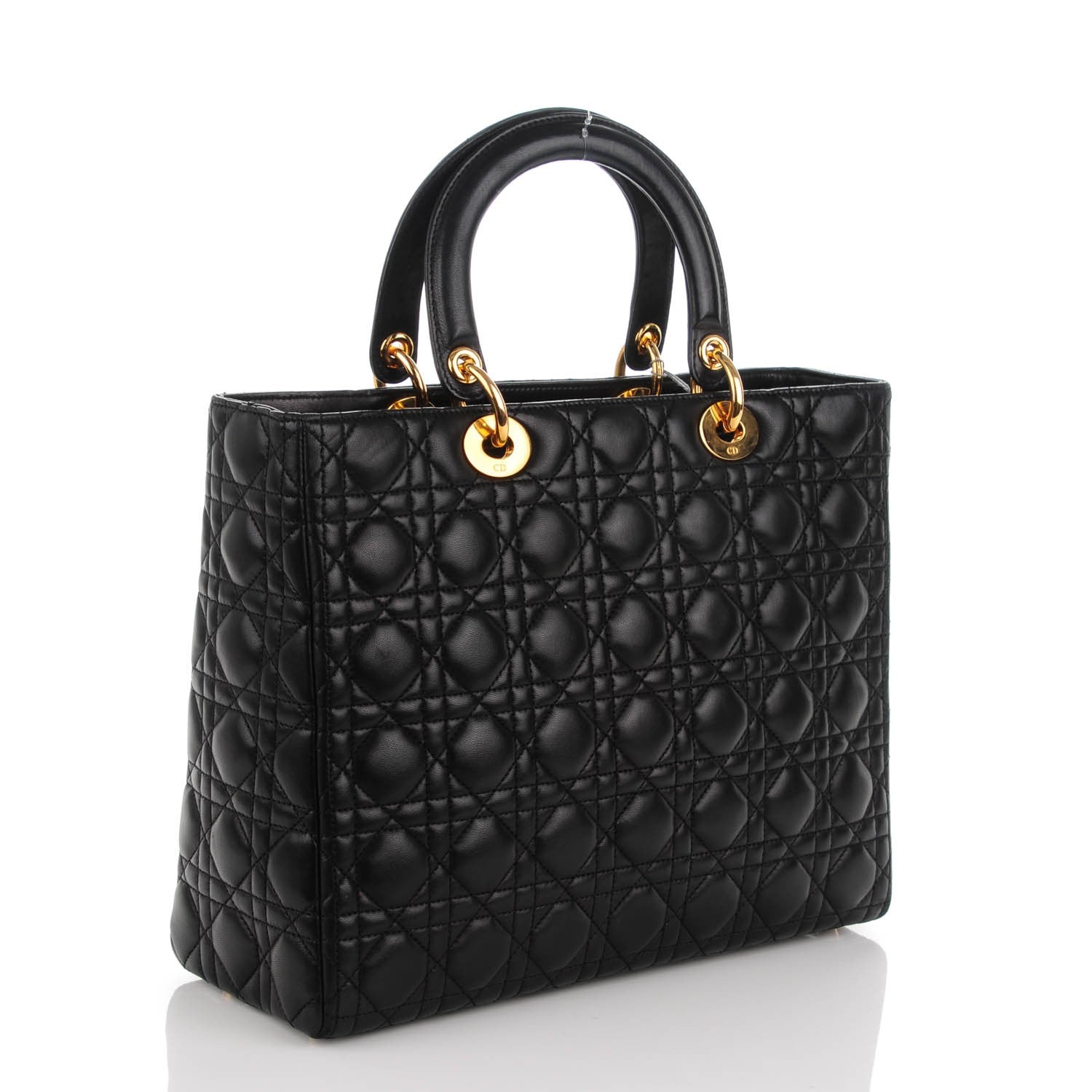 Christian Dior Vintage Lambskin Cannage Large Lady Dior Black 3 of 7