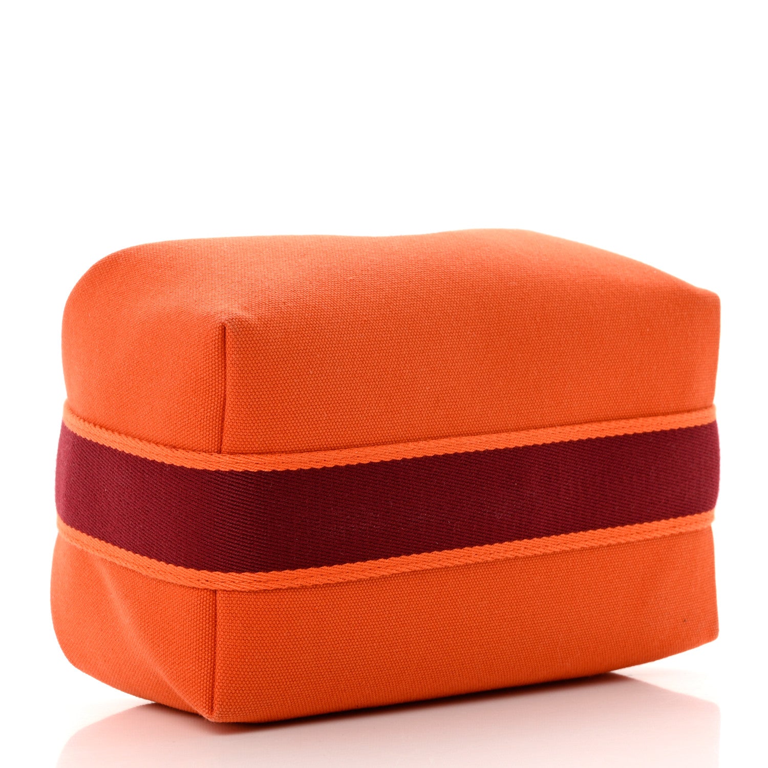 Hermes Canvas Small Bride-A-Brac Pouch Orange Burgundy 4 of 6
