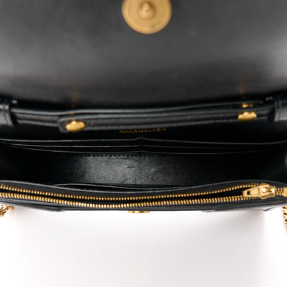 Balenciaga Shiny Box Calfskin Hourglass Chain Bag Black 5 of 10
