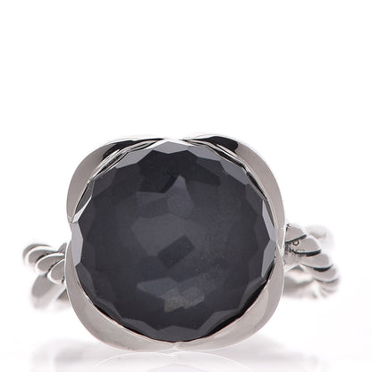 David Yurman Sterling Silver Hematine Crystal 14mm Continuance Ring 56 7.5 1 of 4
