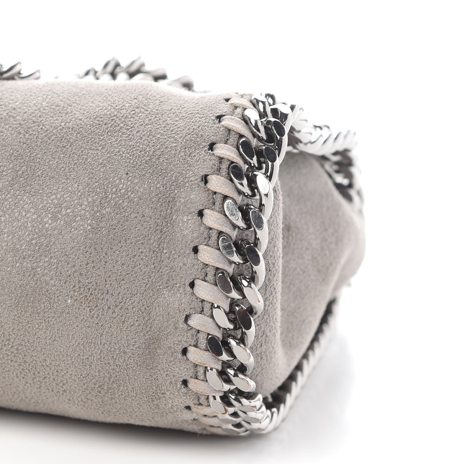Stella McCartney Shaggy Deer Mini Falabella Fold Over Tote Light Grey 7 of 7