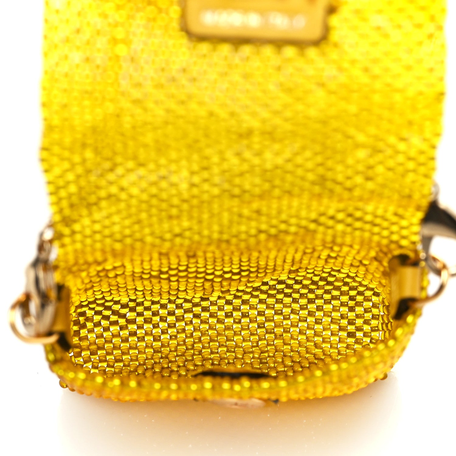 Fendi Glass Vitello King Beaded Mini Pico Baguette Charm Semolino 4 of 6
