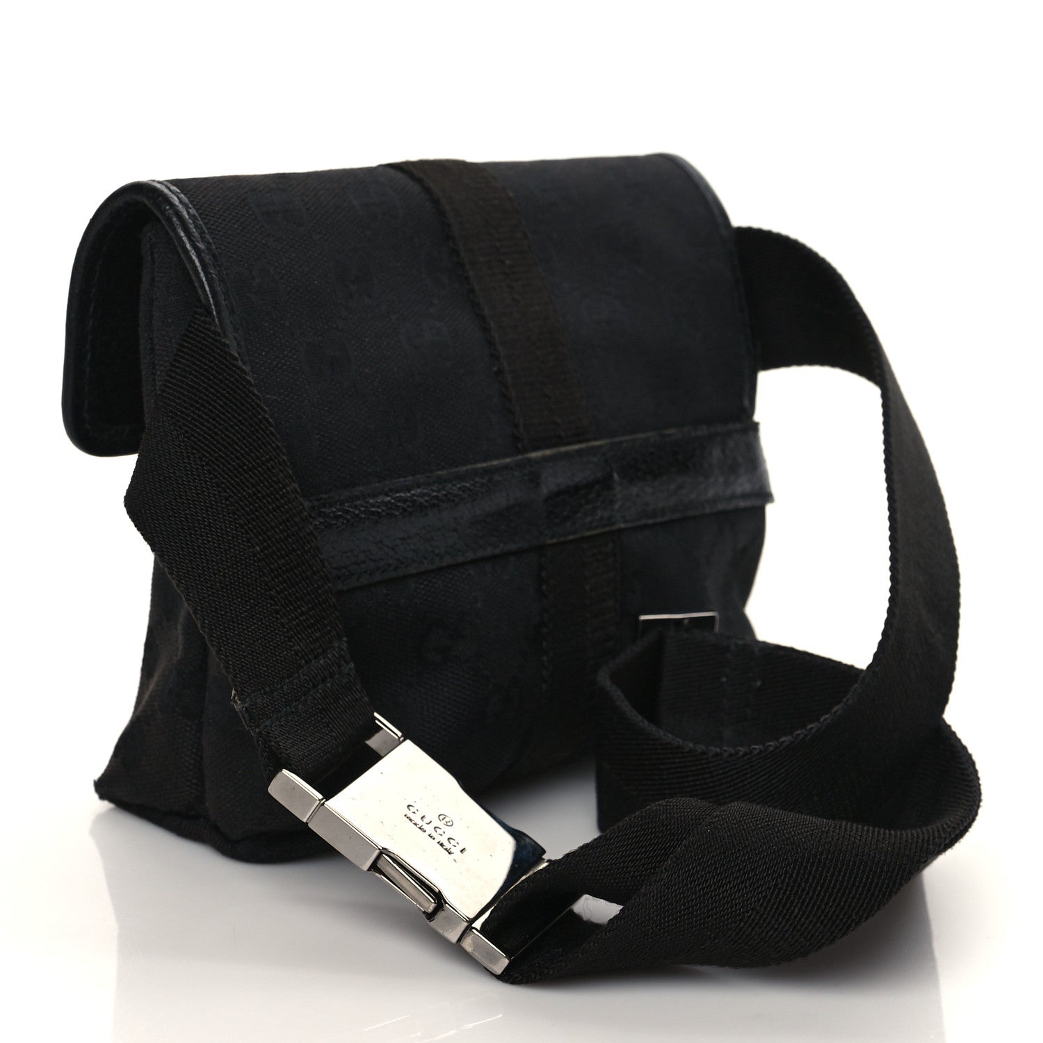 Gucci GG Monogram Web Buckle Belt Bag Black 3 of 10