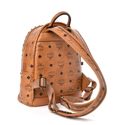 MCM Visetos Outline Stud Mini Stark Backpack Cognac 3 of 9