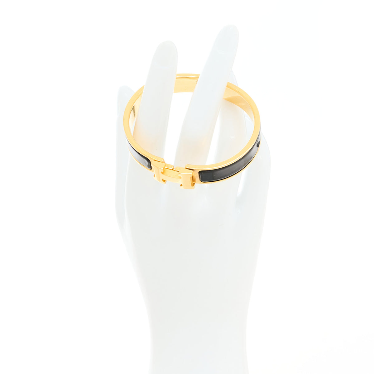 Enamel Narrow Clic Clac H Bracelet PM Black