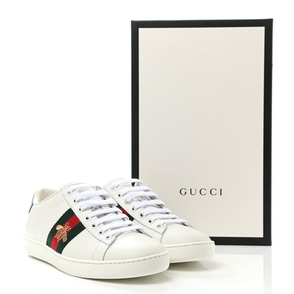 Gucci Calfskin Web Bee Embroidered Womens Ace Sneakers 36 White 11 of 11