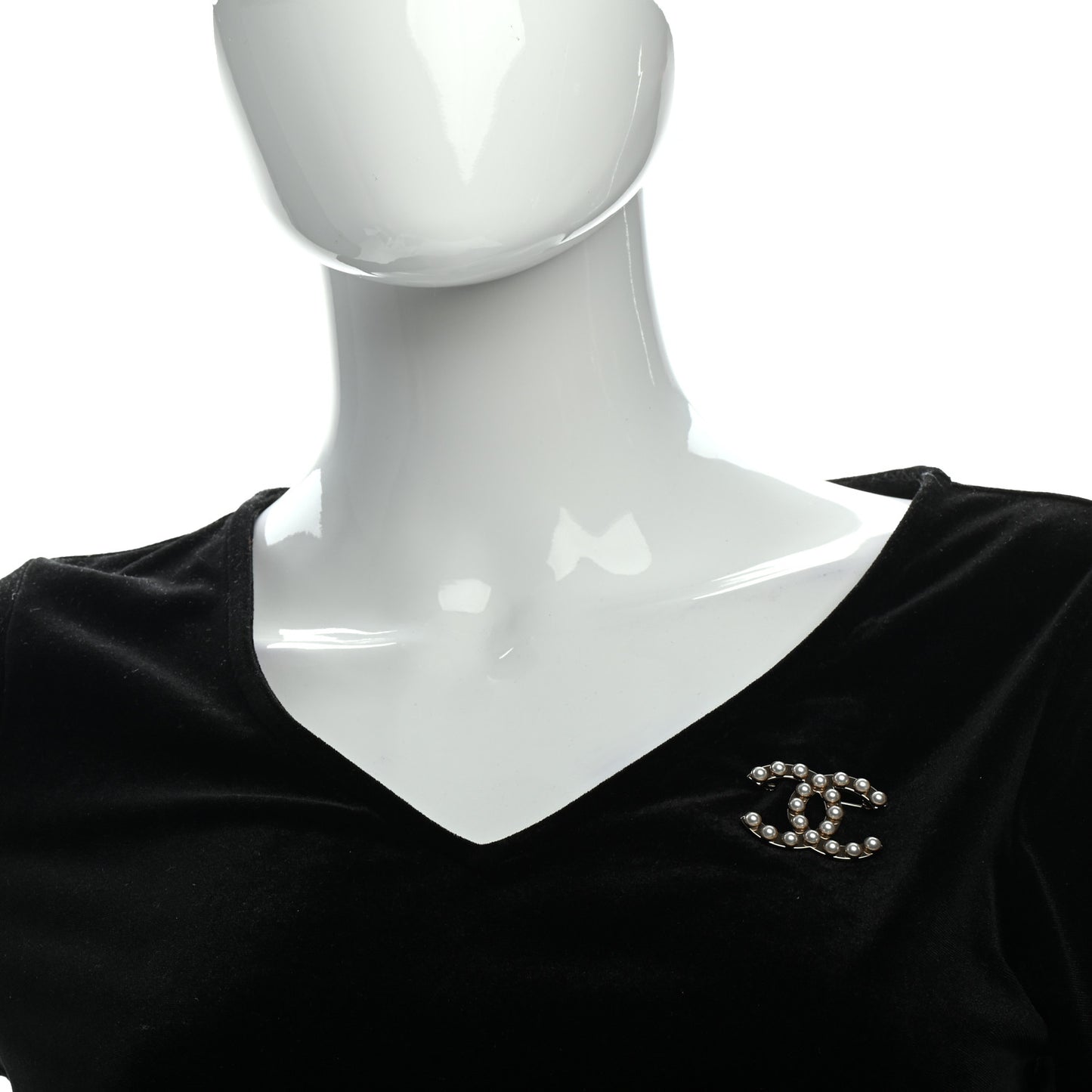 Pearl CC Brooch Gold