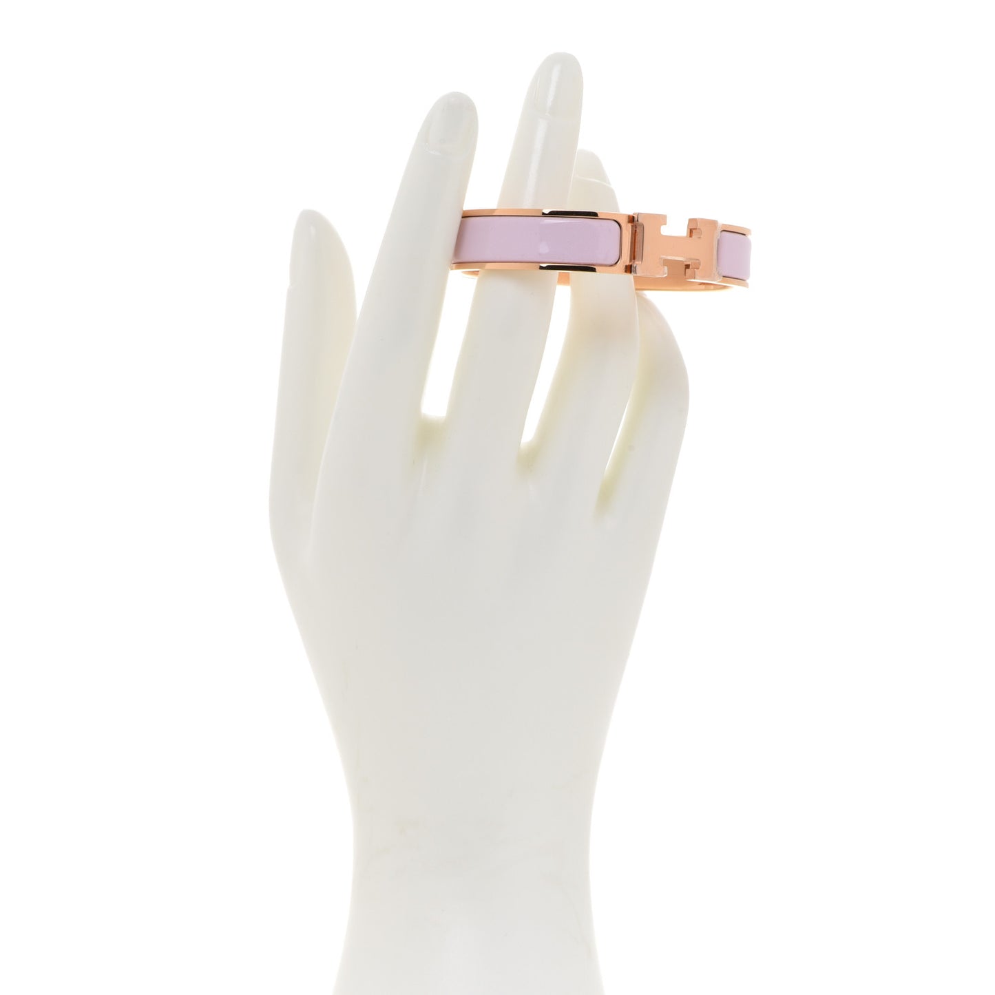 Enamel Narrow Clic Clac H Bracelet PM Rose Dragee