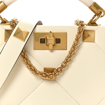 Valentino Garavani Nappa Mini Roman Stud The Handle Bag Ivory 7 of 9