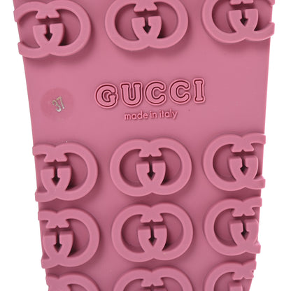 Gucci Glitter Rubber Womens Interlocking G Platform 42mm Slide Sandals 37 Rose 7 of 10
