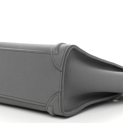 Celine Drummed Calfskin Nano Luggage Kohl 8 of 8