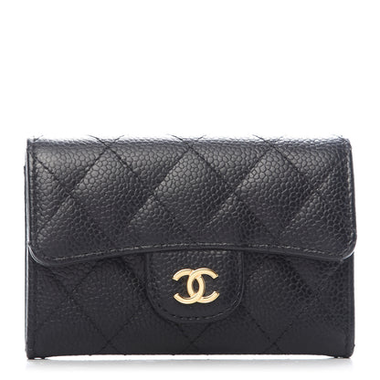 Chanel Caviar Quilted Flap Card Holder Black 1 of 7
