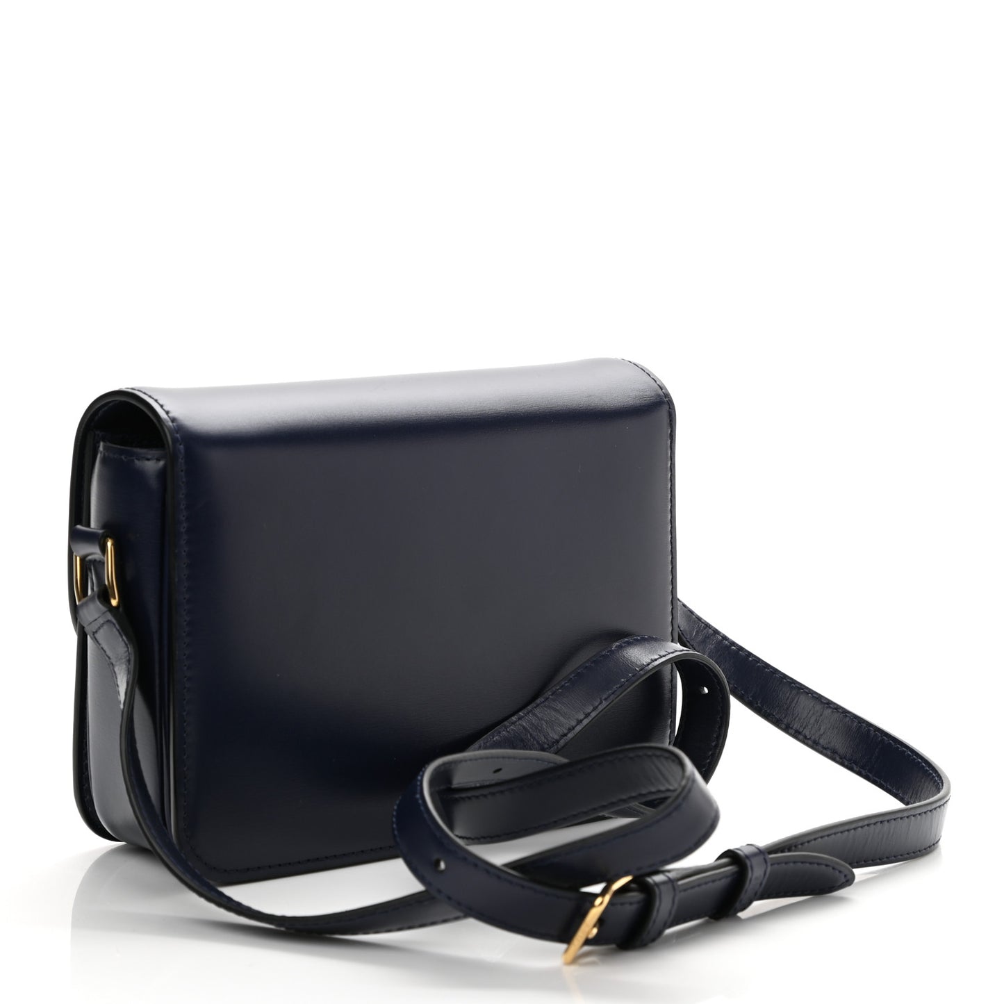 Shiny Calfskin Small Triomphe Dark Blue