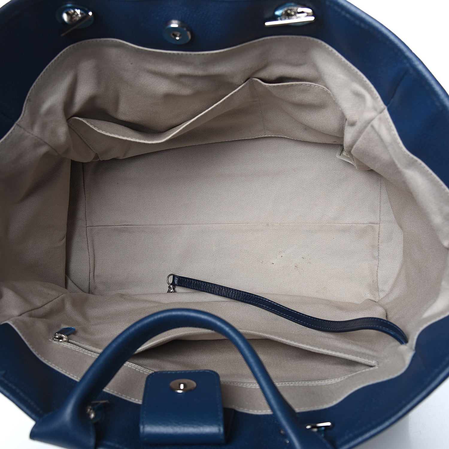 Chanel Glazed Calfskin Medium Deauville Tote Blue 4 of 10