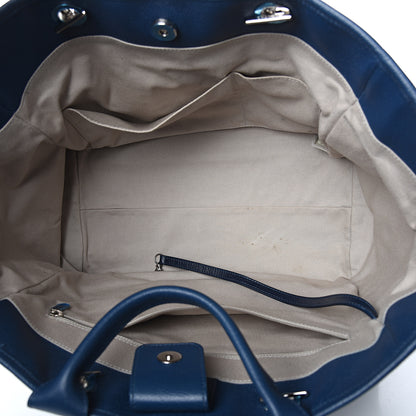 Chanel Glazed Calfskin Medium Deauville Tote Blue 4 of 10