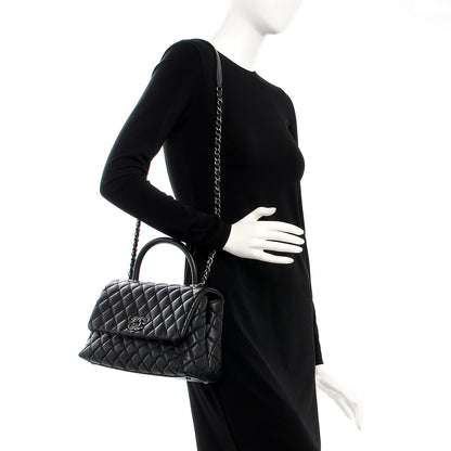 Chanel Caviar Quilted Small Coco Handle Flap Black 2 of 8