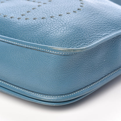 Hermes Taurillon Clemence Evelyne II PM Blue Jean 9 of 13