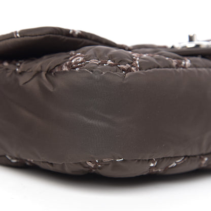 Chanel Nylon Quilted Medium Tweed on Stitch Bubble Flap Dark Brown 7 of 9