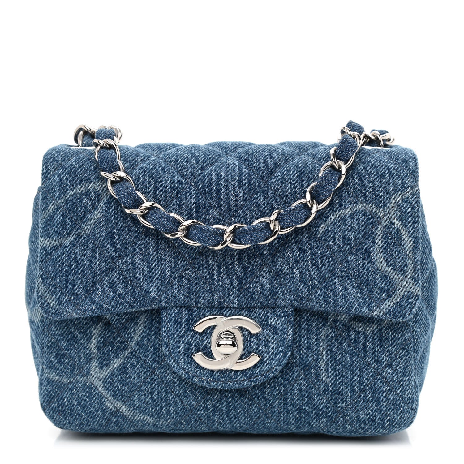 Chanel Denim CC Quilted Mini Square Flap Blue 1 of 11