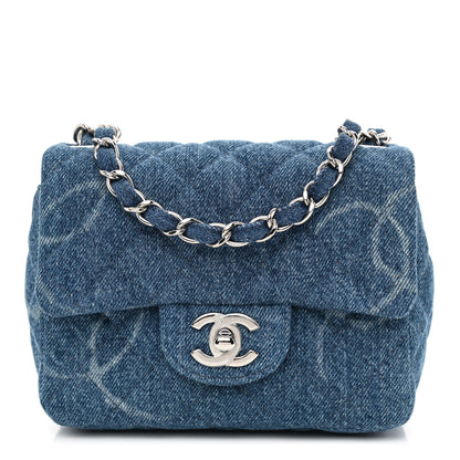 Chanel Denim CC Quilted Mini Square Flap Blue 1 of 11