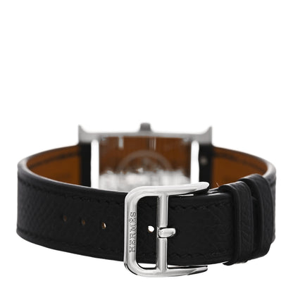 Hermes Stainless Steel Epsom 21mm Heure H Hour Quartz Watch Noir 3 of 5