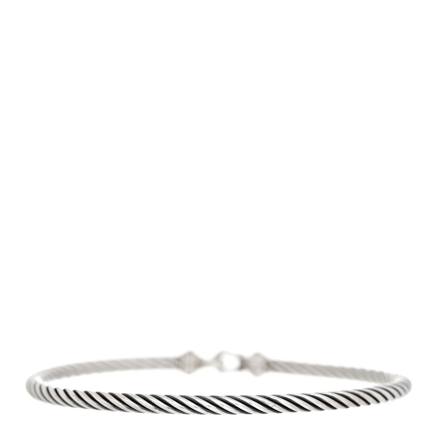 Sterling Silver Diamond 3mm Cable Buckle Bracelet