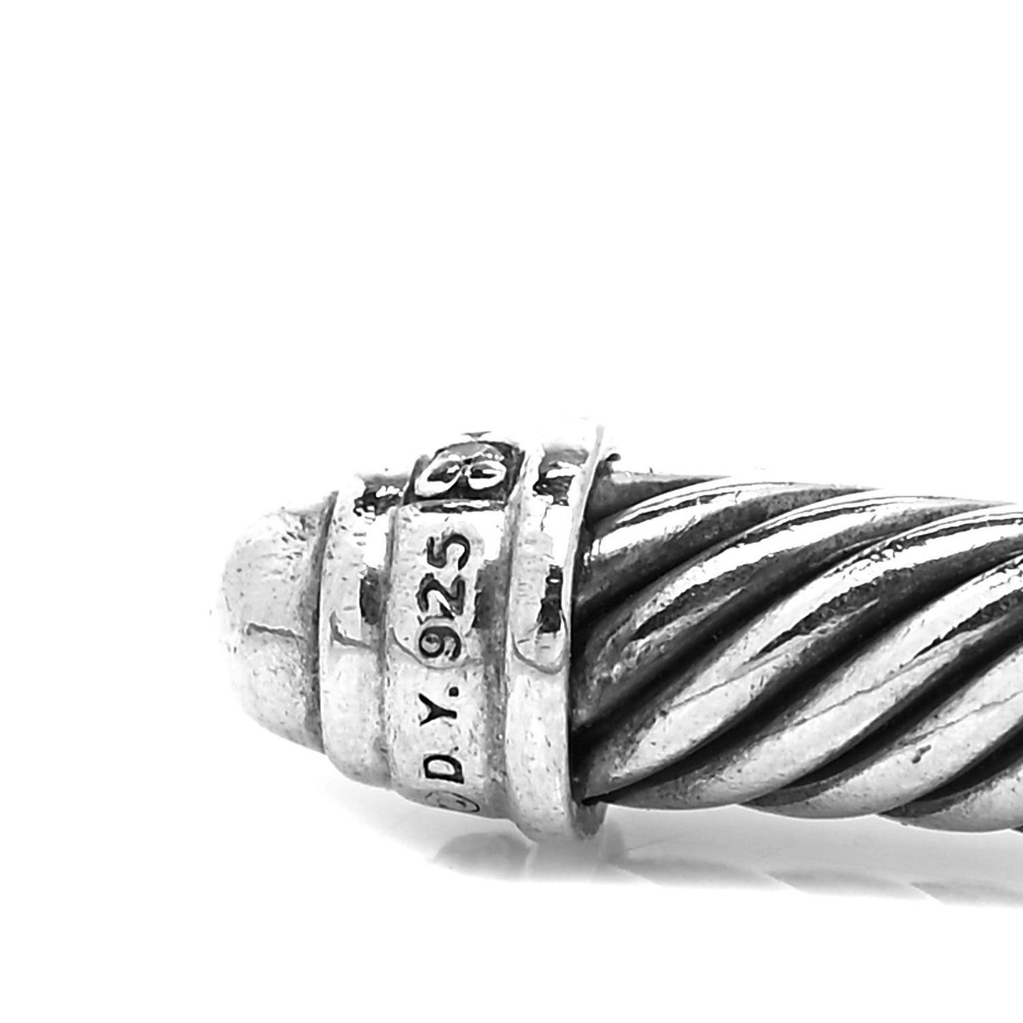 Sterling Silver Diamond 5mm Cable Classics Dome Bracelet