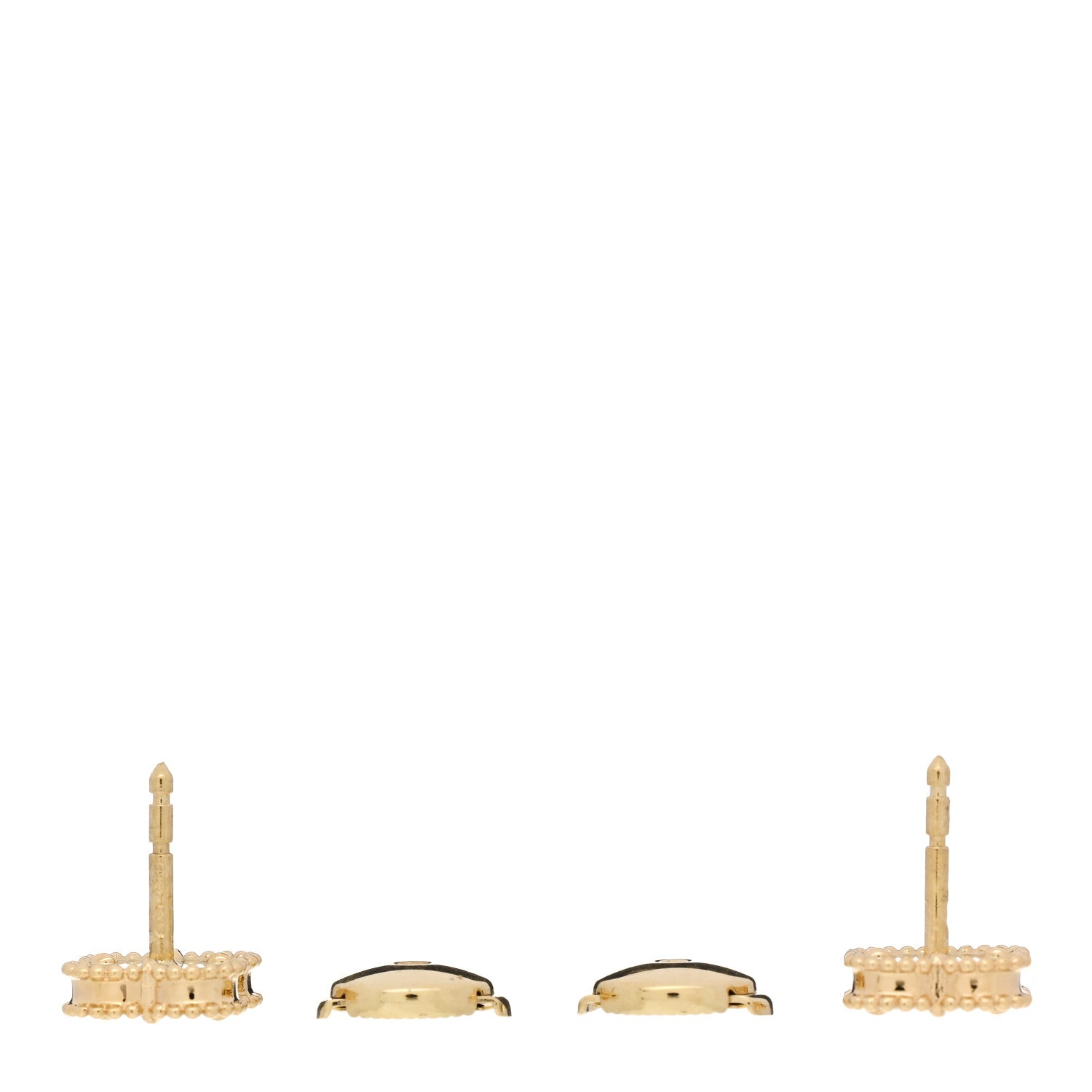 Van Cleef & Arpels 18K Yellow Gold Mother of Pearl Sweet Alhambra Earrings 3 of 5
