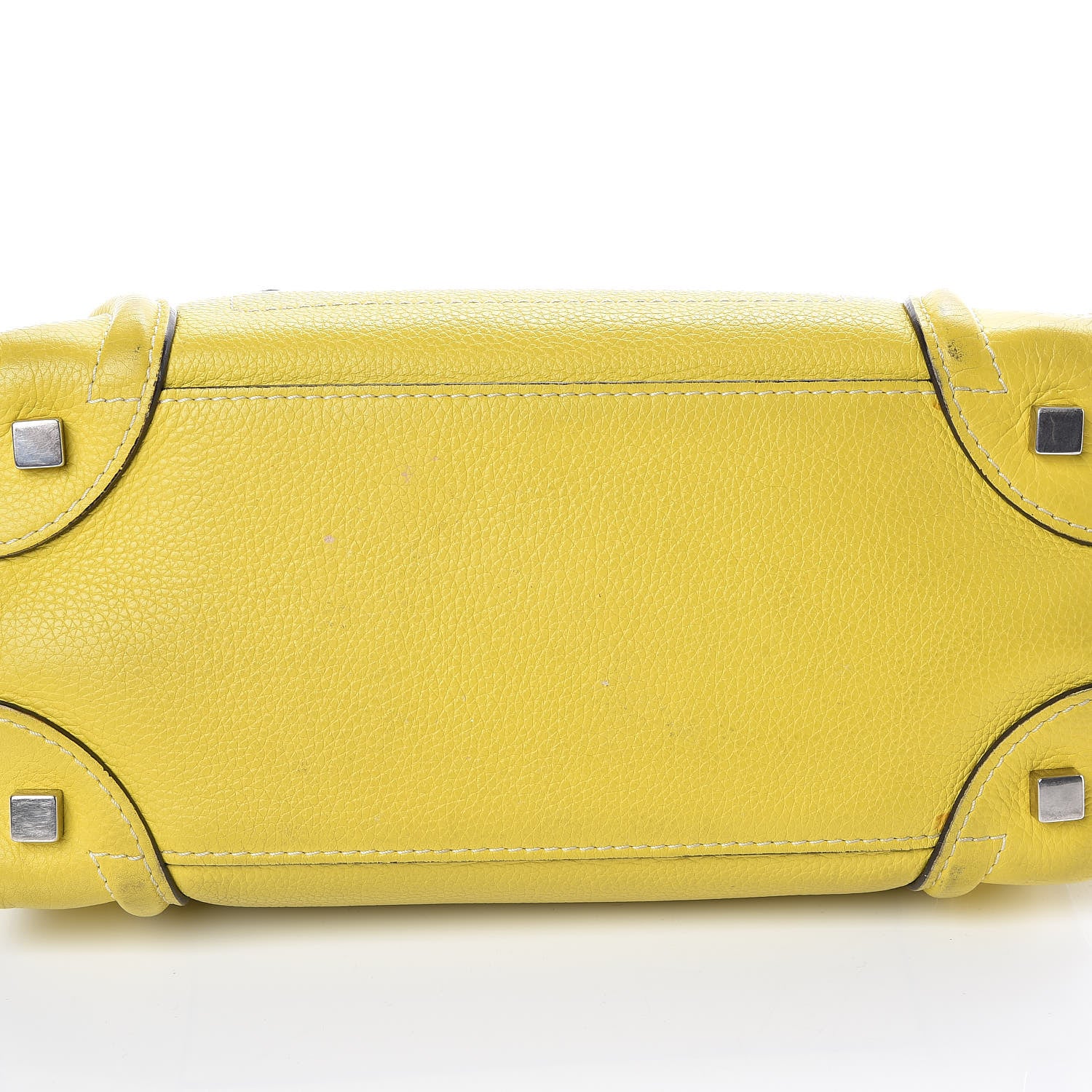 Celine Drummed Calfskin Micro Luggage Citron 17 of 19